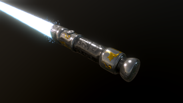neoclassical lightsaber Model 3D .c4d .max .obj .3ds .fbx .stl .blend 