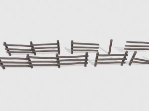 log fence assets 3D मॉडल
