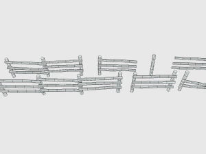 log fence assets 3D Model