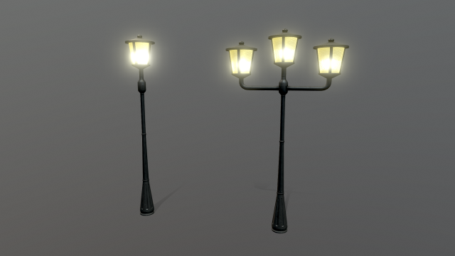 light poles 3D Model .c4d .max .obj .3ds .fbx .stl .blend 