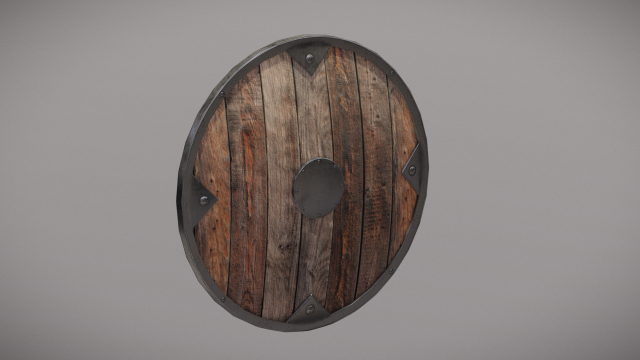 wooden shield 3D Model .c4d .max .obj .3ds .fbx .stl .blend 