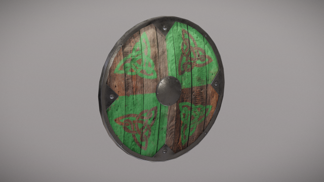 painted shield Model 3D .c4d .max .obj .3ds .fbx .stl .blend 