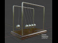 Newtons Pendulum Cradle Ball Rigged Animated Lowpoly PBR Low-poly  Modello 3D