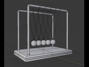newtons pendulum cradle ball rigged animated lowpoly pbr low-poly 3D Model