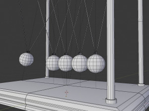 newtons pendulum cradle ball rigged animated lowpoly pbr low-poly 3D Model