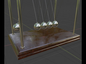 newtons pendulum cradle ball rigged animated lowpoly pbr low-poly 3D Model