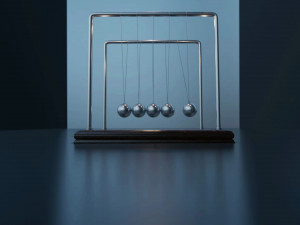 newtons pendulum cradle ball rigged animated lowpoly pbr low-poly 3D Model