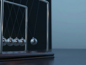 newtons pendulum cradle ball rigged animated lowpoly pbr low-poly 3D Model
