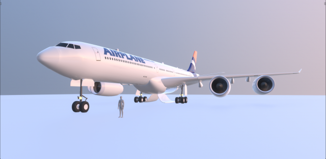Airplane Generic Commercial 3D Model .c4d .max .obj .3ds .fbx .stl .blend 