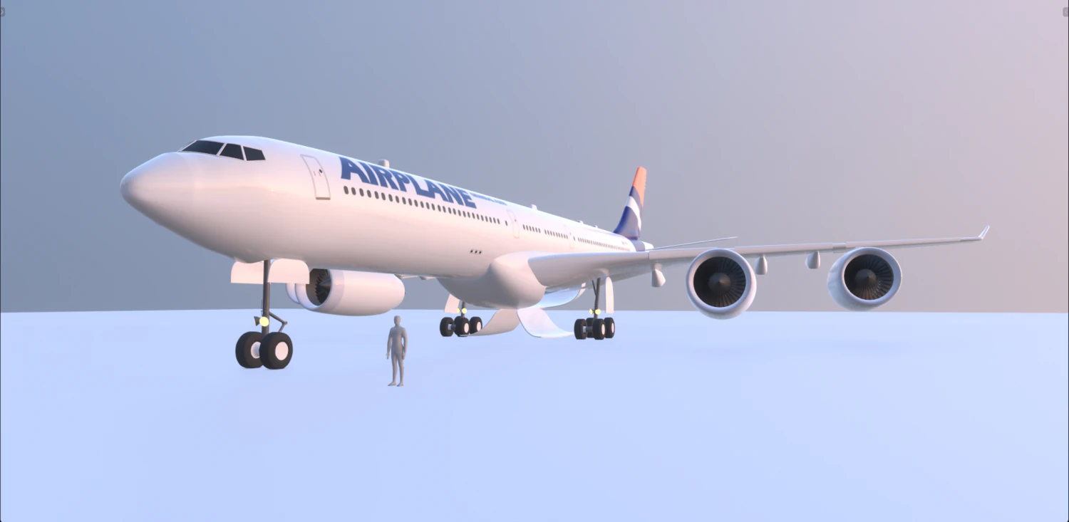 Airplane Generic Commercial 3D Model .c4d .max .obj .3ds .fbx .stl .blend 
