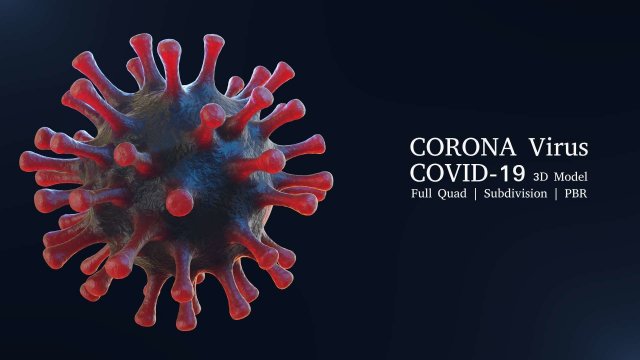 Coronavirus Covid-19 Virus Modelo 3D .c4d .max .obj .3ds .fbx .stl .blend 