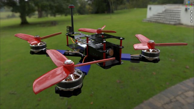 Drone Quadcopter 3D Model .c4d .max .obj .3ds .fbx .stl .blend 