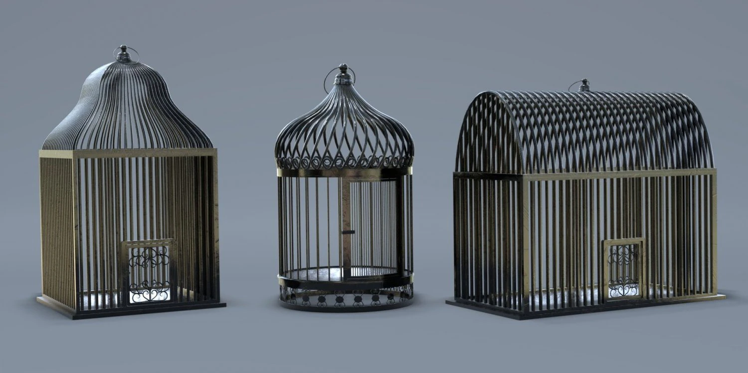 Bird cage Collection 3D Model .c4d .max .obj .3ds .fbx .stl .blend