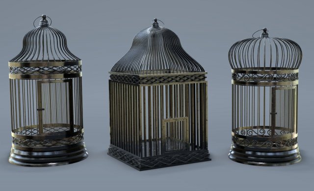 Bird cage Collection 3Dモデル .c4d .max .obj .3ds .fbx .stl .blend 