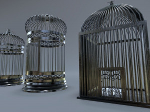 Bird cage Collection Low-poly 3Dモデル