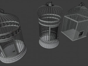 Bird cage Collection Low-poly 3Dモデル