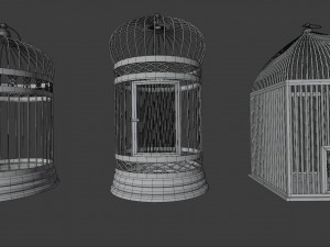 Bird cage Collection Low-poly 3Dモデル