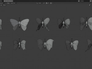 Butterfly Collection PBR Rigged Animated 3D Model