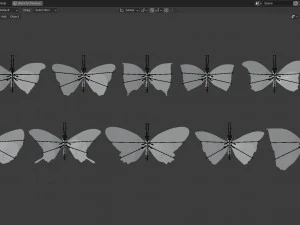 Butterfly Collection PBR Rigged Animated 3D Model