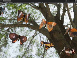 Butterfly Collection PBR Rigged Animated 3D Model