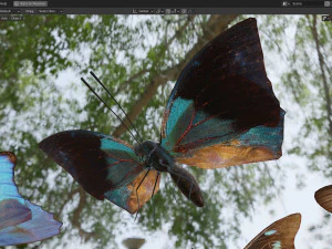 Butterfly Collection PBR Rigged Animated 3D Model