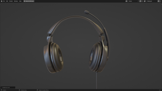 Headphone with Rig Low-poly 3D Model .c4d .max .obj .3ds .fbx .stl .blend 