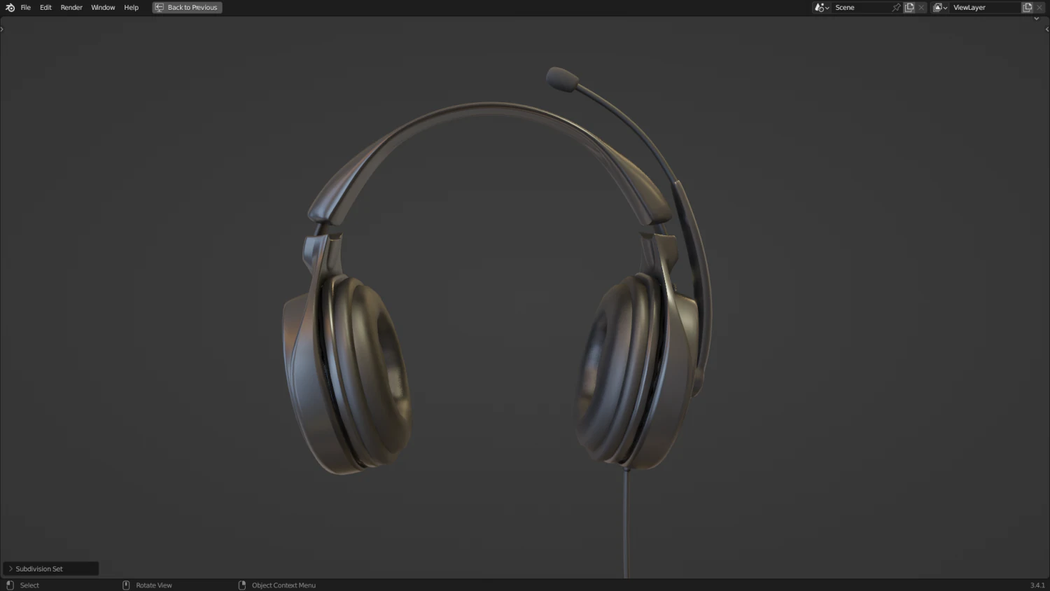 Headphone with Rig Low-poly 3D Model .c4d .max .obj .3ds .fbx .stl .blend 