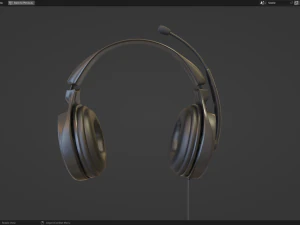 Headphone dengan Rig Low-poly Model 3D