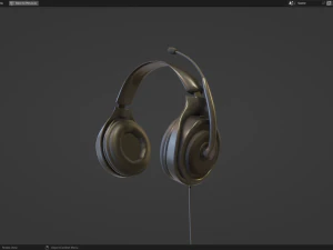 Headphone with Rig Low-poly 3D Model