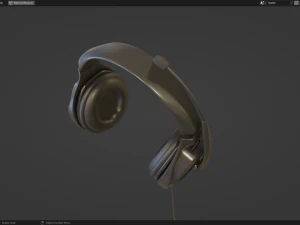 Headphone with Rig Low-poly 3D Model