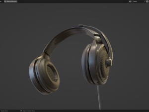 Headphone with Rig Low-poly 3D Model