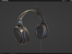 Headphone with Rig Low-poly 3D Model