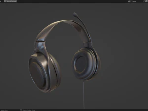 Headphone with Rig Low-poly 3D Model