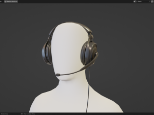 Headphone with Rig Low-poly 3D Model