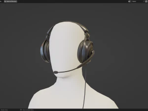 Headphone with Rig Low-poly 3D Model