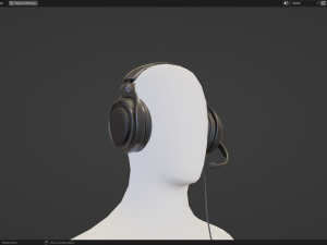 Headphone with Rig Low-poly 3D Model
