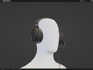 Headphone with Rig Low-poly 3D Model
