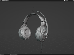 Headphone with Rig Low-poly 3D Model