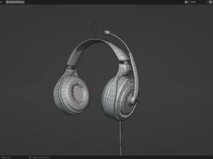 Headphone with Rig Low-poly 3D Model