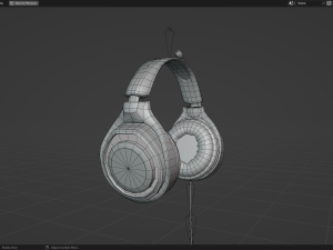 Headphone with Rig Low-poly 3D Model