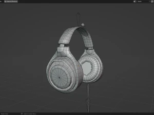 Headphone with Rig Low-poly 3D Model