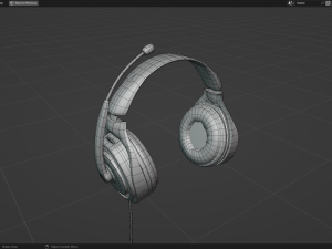 Headphone with Rig Low-poly 3D Model