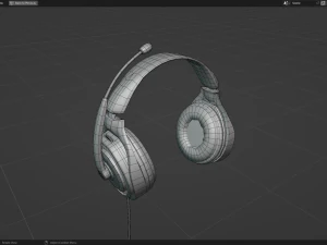 Headphone with Rig Low-poly 3D Model