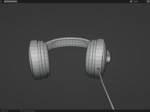 Headphone with Rig Low-poly 3D Model