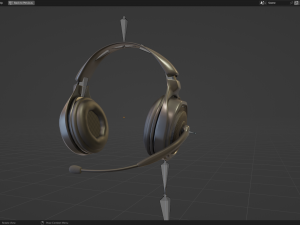 Headphone with Rig Low-poly 3D Model