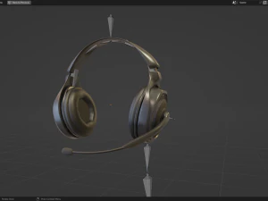 Headphone with Rig Low-poly 3D Model