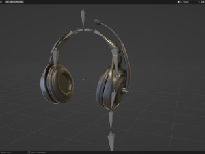 Headphone with Rig Low-poly 3D Model