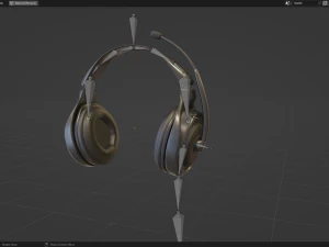 Headphone with Rig Low-poly 3D Model