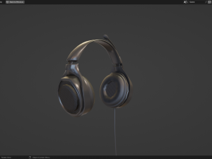 Headphone with Rig Low-poly 3D Model