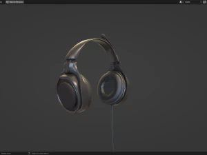 Headphone with Rig Low-poly 3D Model